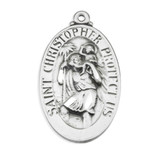 Saint Christopher Oval Sterling Silver Medal