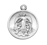 Guardian Angel Round Sterling Silver Medal