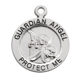 Guardian Angel Round Sterling Silver Medal