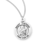 Saint Therese of Lisieux Round Sterling Silver Medal