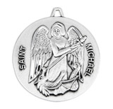 Saint Michael Round Sterling Silver Medal