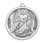 Saint Michael Round Sterling Silver Medal