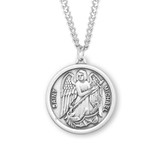 Saint Michael Round Sterling Silver Medal