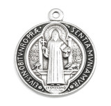 Sterling Silver St. Benedict Pendant with Black and Red Epoxy