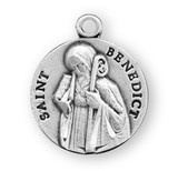Saint Benedict Round Sterling Silver Medal