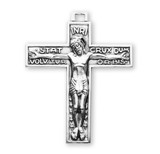 Stat Crux Dum Volvitur Orbis Sterling Silver Crucifix