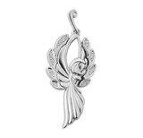 Sterling Silver Angel Pendant with CZ Wings