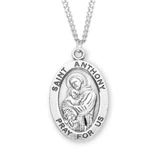 Patron Saint Anthony Oval Sterling Silver Medal