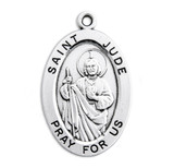 Patron Saint Jude Oval Sterling Silver Medal