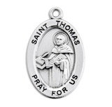 Patron Saint Thomas Aquinas Oval Sterling Silver Medal