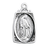 Sterling Silver Profile "Art Deco" Style Miraculous Medal