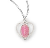 Sterling Silver Pink Enameled Miraculous Medal