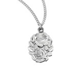 Sterling Silver Double Slide Rose Bud Miraculous Medal