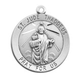 Saint Jude Round Sterling Silver Medal