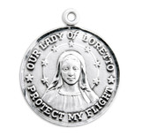 Our Lady of Loretto Round Sterling Silver Medal