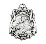Saint Anthony Floral Bordered Sterling Silver Medal