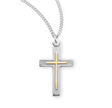 Two-Tone Sterling Silver Cross