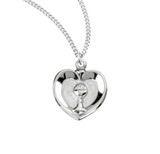 Sterling Silver Chalice Heart Pendant with Pearl Epoxy