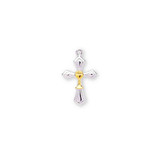 Two-Tone Sterling Silver Cross with a Chalice