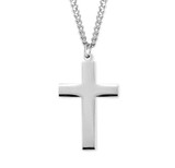 Sterling Silver High Polished Plain Cross