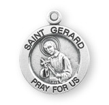 Patron Saint Gerard Round Sterling Silver Medal