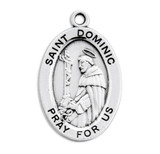 Patron Saint Dominic Oval Sterling Silver Medal