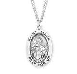 Patron Saint Mark Oval Sterling Silver Medal