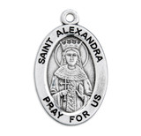 Patron Saint Alexandra Oval Sterling Silver Medal