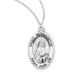 Patron Saint Bernadette Oval Sterling Silver Medal