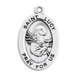 Patron Saint Lucy Oval Sterling Silver Medal