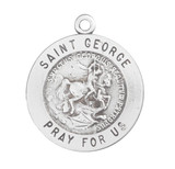 Patron Saint George Round Sterling Silver Medal