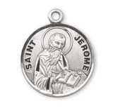 Patron Saint Jerome Round Sterling Silver Medal