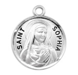 Patron Saint Sophia Round Sterling Silver Medal