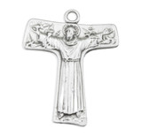 Saint Francis of Assisi "Tau" Sterling Silver Cross Medal