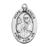 Pope Francis Oval Sterling Silver Medal
