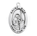 Patron Saint Rita Oval Sterling Silver Medal