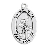 Patron Saint Rita Oval Sterling Silver Medal