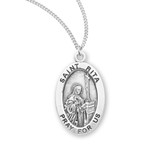 Patron Saint Rita Oval Sterling Silver Medal