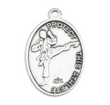Saint Christopher Oval Sterling Silver Martial Arts Athlete Medal