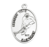 Lord Jesus Christ Oval Sterling Silver Hockey Male Athlete Medal