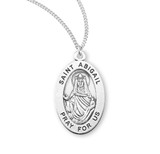 Patron Saint Abigail Oval Sterling Silver Medal