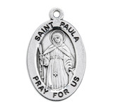 Patron Saint Paula Oval Sterling Silver Medal