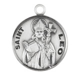 Patron Saint Leo Round Sterling Silver Medal