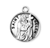 Patron Saint Helen Round Sterling Silver Medal