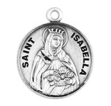 Patron Saint Isabella Round Sterling Silver Medal