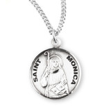Patron Saint Monica Round Sterling Silver Medal