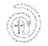 6mm Finest Aurora Crystal Bi-Cone Beads with 6mm Faceted Round Finest Aurora Crystal O.F. Beads