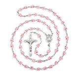 Rosary Sterling Crucifix and Centerpiece Created with finest Austrian Crystal 6mm Butterfly Beads in Light Rose by HMH