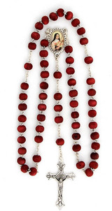 St. Therese of Lisieux Rosary – Rose Petal Wood Scented Beads (October Birthstone)