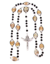 Stations Of The Cross Rosary - Olive, Black, Brown Wood